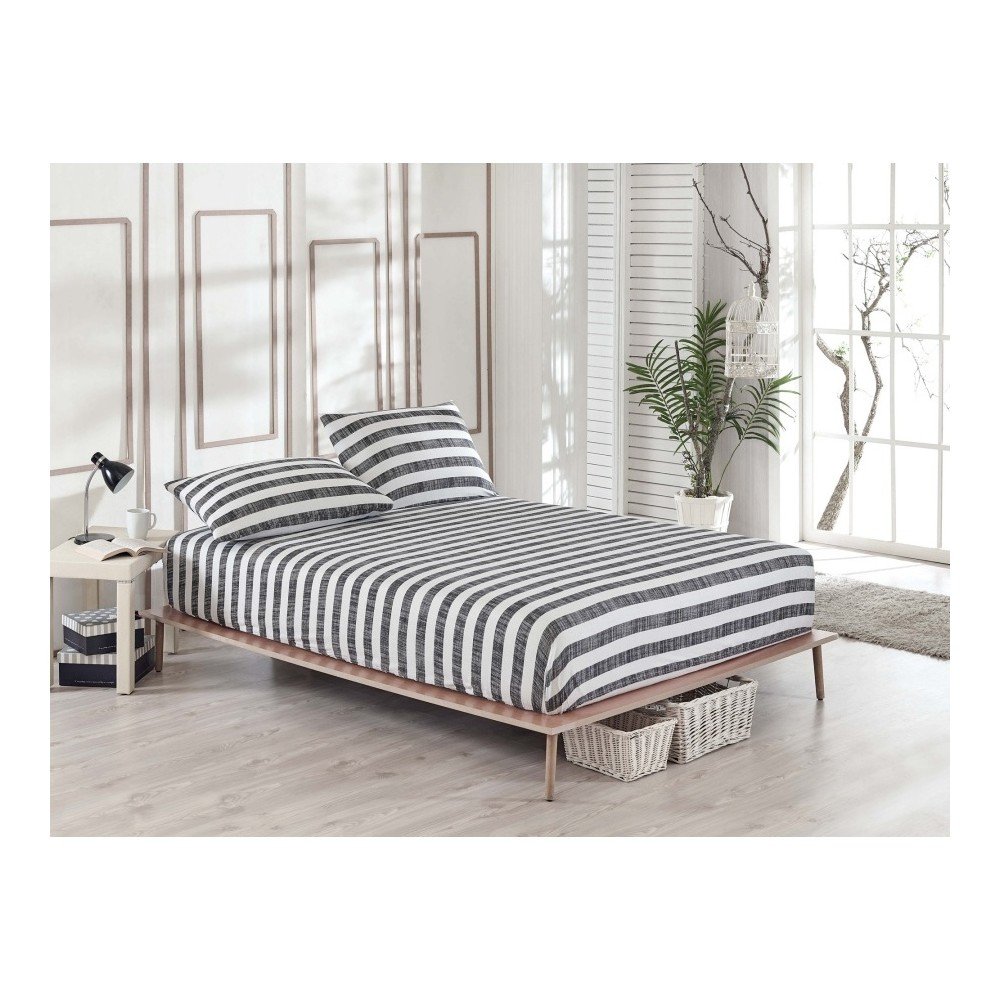 Set elastického prostěradla a povlaku na polštář na jednolůžko Clementino Gris Hahno, 100 x 200 cm v:1112128