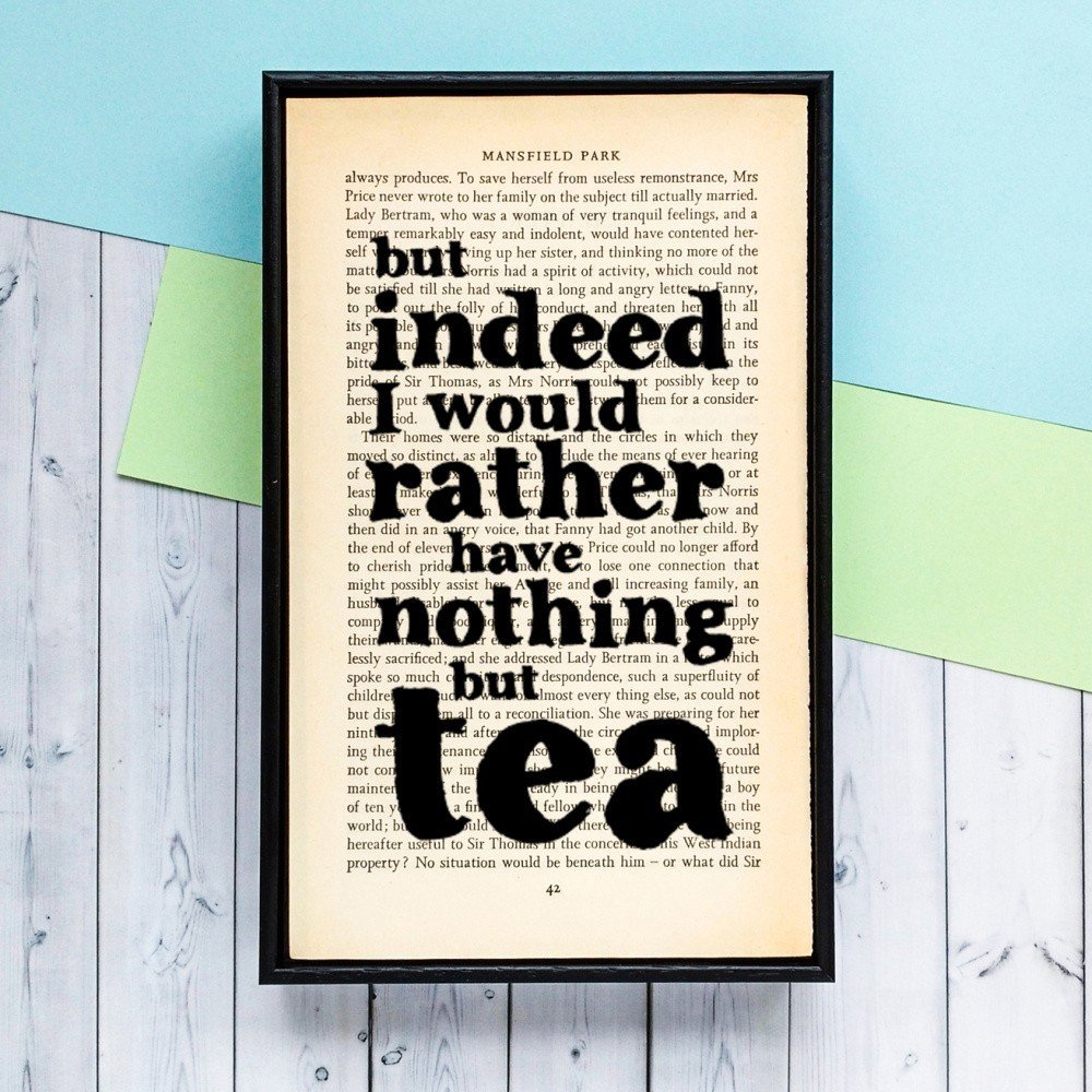 Plakát v dřevěném rámu Bookishly Mansfield Park Tea v:701242