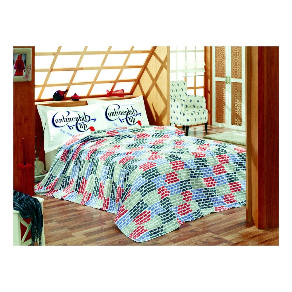 Set přehozu přes postel a prostěradla U.S. Polo Assn. Kenner, 160 x 220 cm v:762388