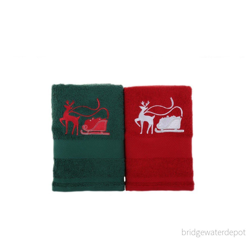 Sada 2 ručníků Kızak Red&Green, 50 x 100 cm v:941016