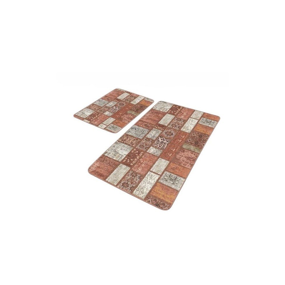 Hnědé sametové koupelnové předložky v sadě 2 ks 60x100 cm – Mila Home v:1769044