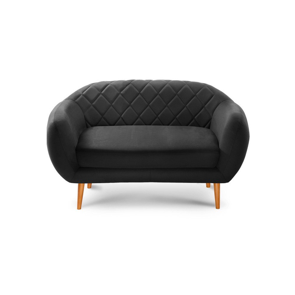 Černá dvoumístná pohovka Scandi by Stella Cadente Maison Diva v:1068540