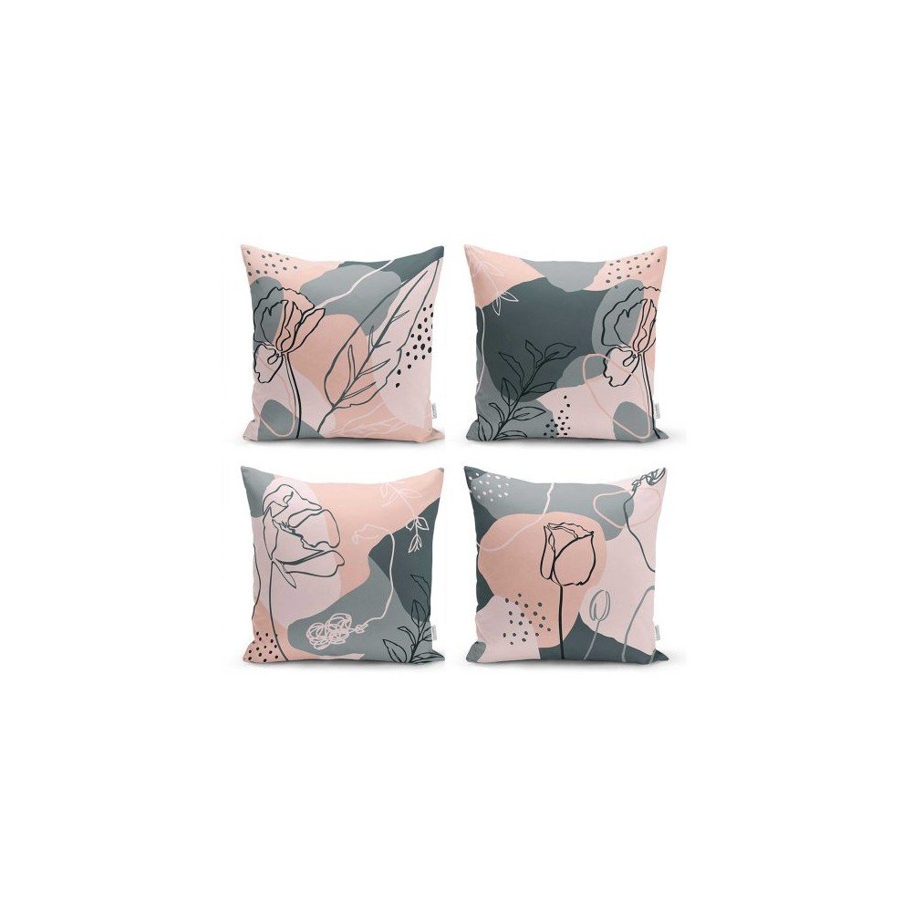 Sada 4 dekorativních povlaků na polštáře Minimalist Cushion Covers Draw Art, 45 x 45 cm v:1371973