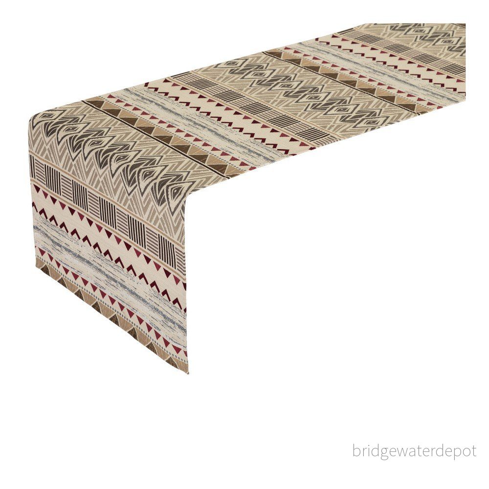 Červeno-béžový běhoun na stůl Unimasa Ethnic, 50 x 145 cm v:993102