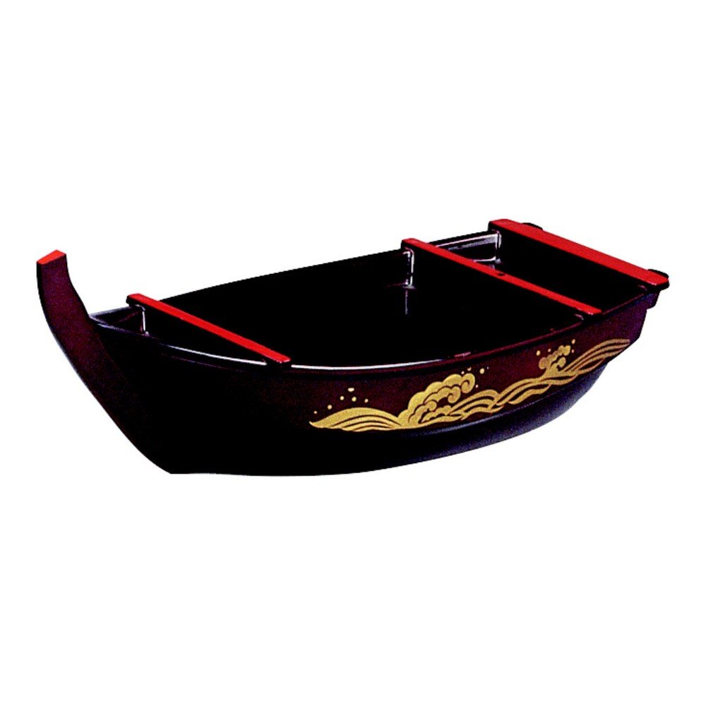 Černý sevárovací tác na sushi ve tvaru lodi Tokyo Design Studio Kaza v:1281588