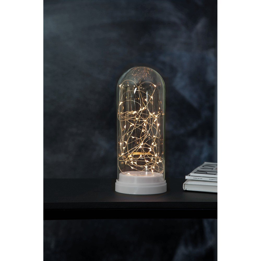Bílá světelná LED dekorace Star Trading Glass Dome, výška 25 cm v:936110
