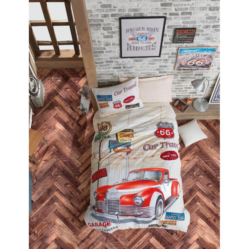 Bavlněné prodloužené povlečení na jednolůžko s prostěradlem a přehozem 160x240 cm – Mijolnir v:1177274