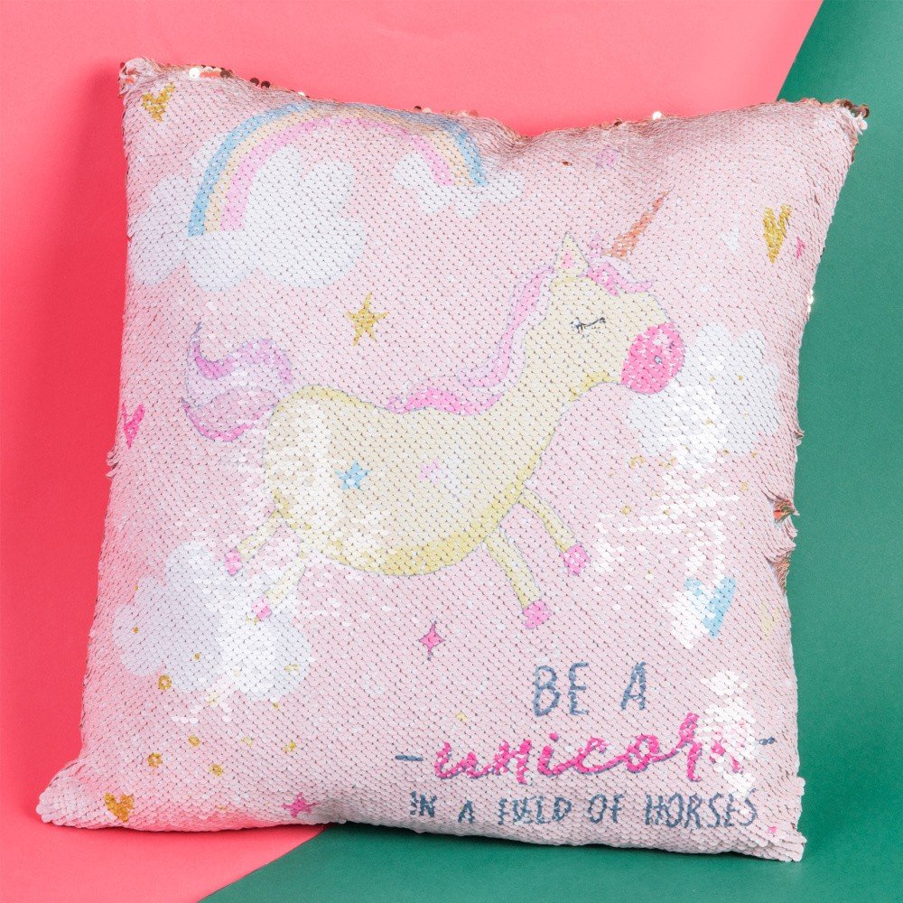 Polštář s flitry Just 4 Kids Unicorn Magic, 39 x 42 cm v:1161474