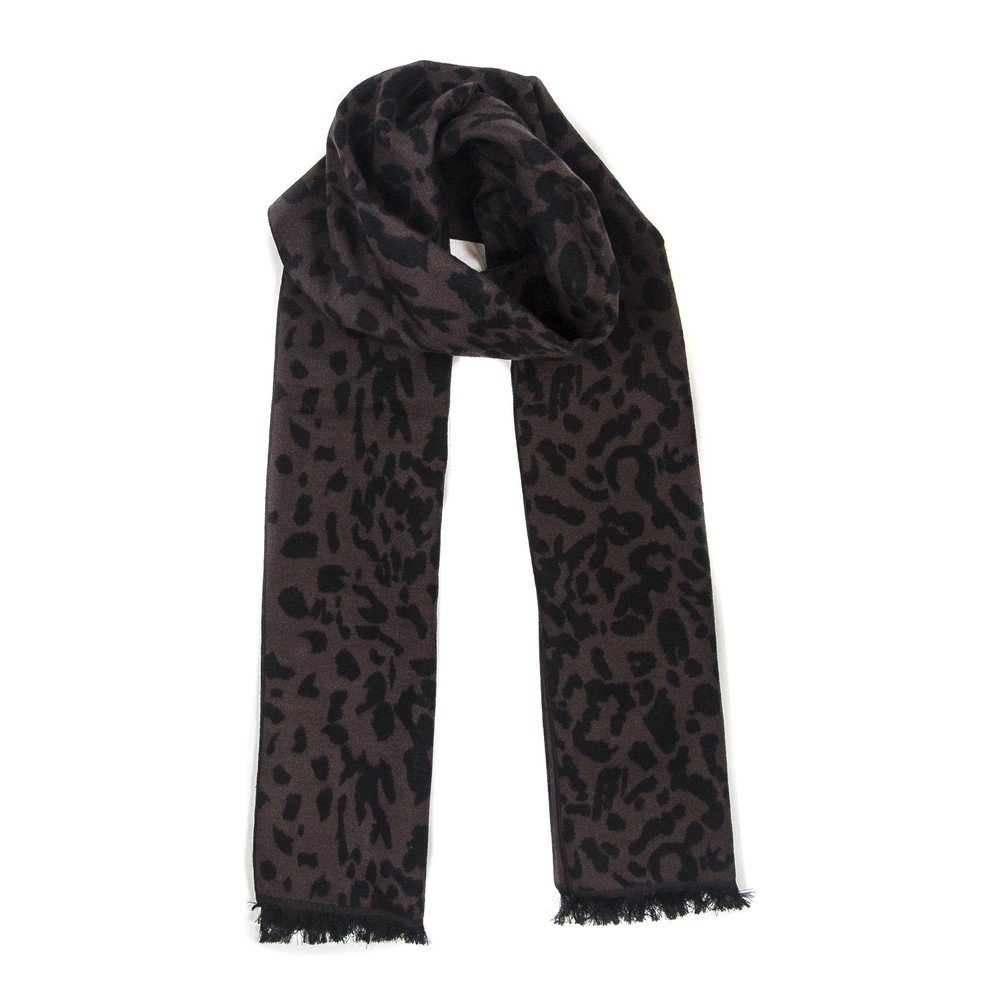 Hnědá hedvábná šála Silk and Cashmere Léopard v:731702