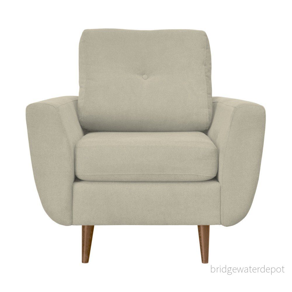 Krémové křeslo se světlými nohami Mazzini Sofas Flower v:753700