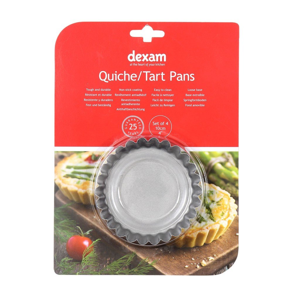 Sada 4 formiček na pečení slaného a sladkého koláče s nepřilnavým povrchem Dexam Quiche, ø 10 cm v:1219088