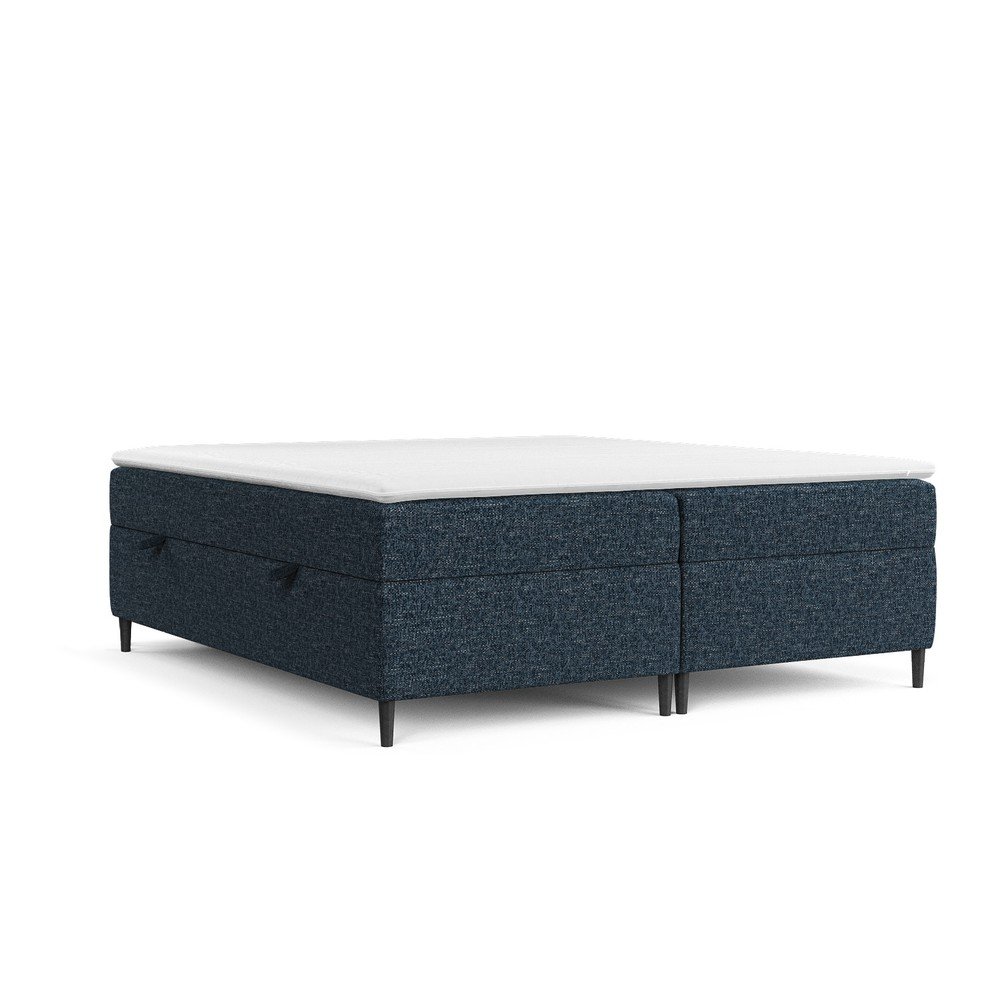 Tmavě modrá boxspring postel s úložným prostorem 200x200 cm Araya – Maison de Rêve v:1662542