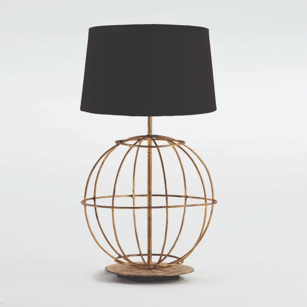 Kovová stolní lampa s černým stínidlem Thai Natura, výška 40 cm v:1085502