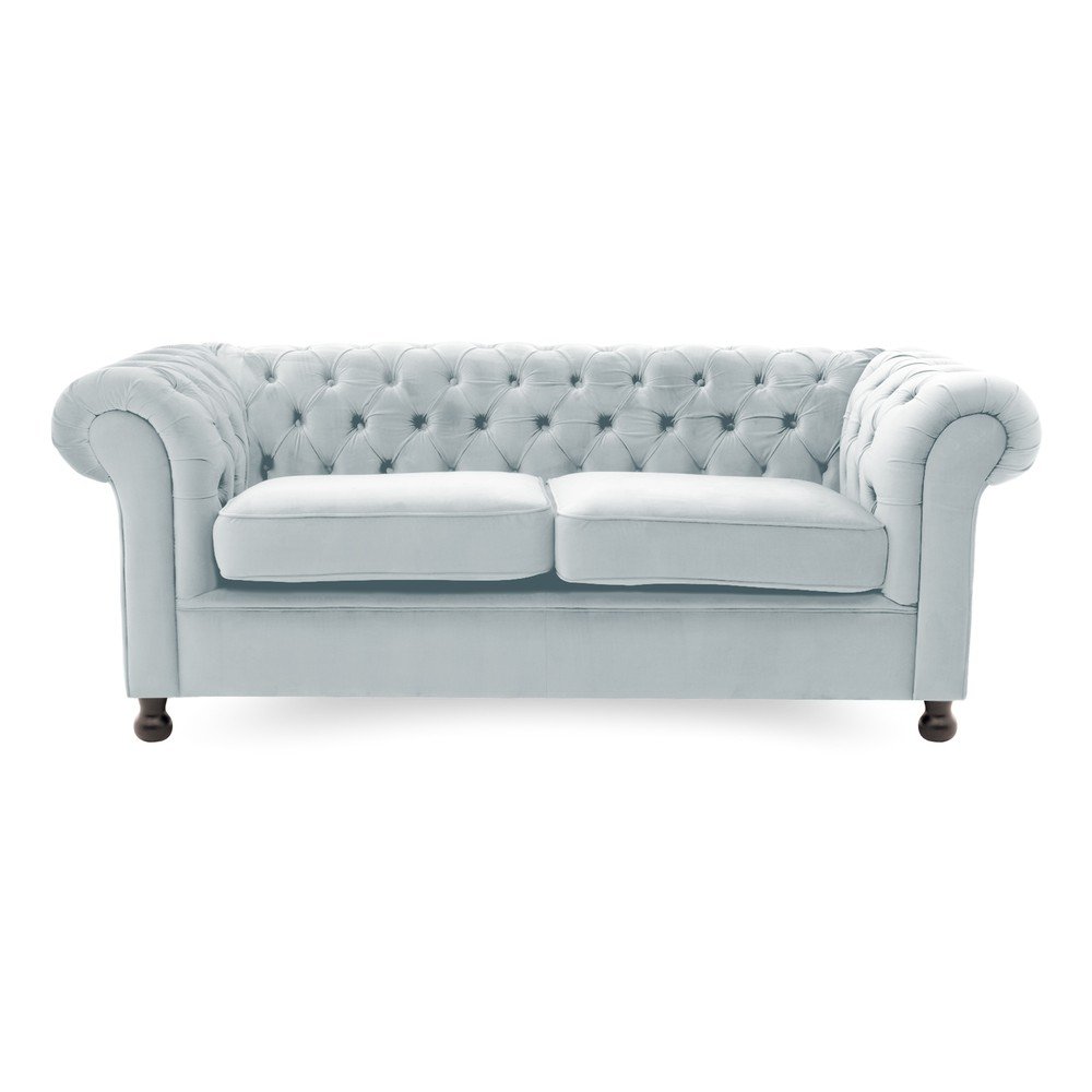 Modrošedá pohovka Vivonita Chesterfield, 195 cm v:1084562