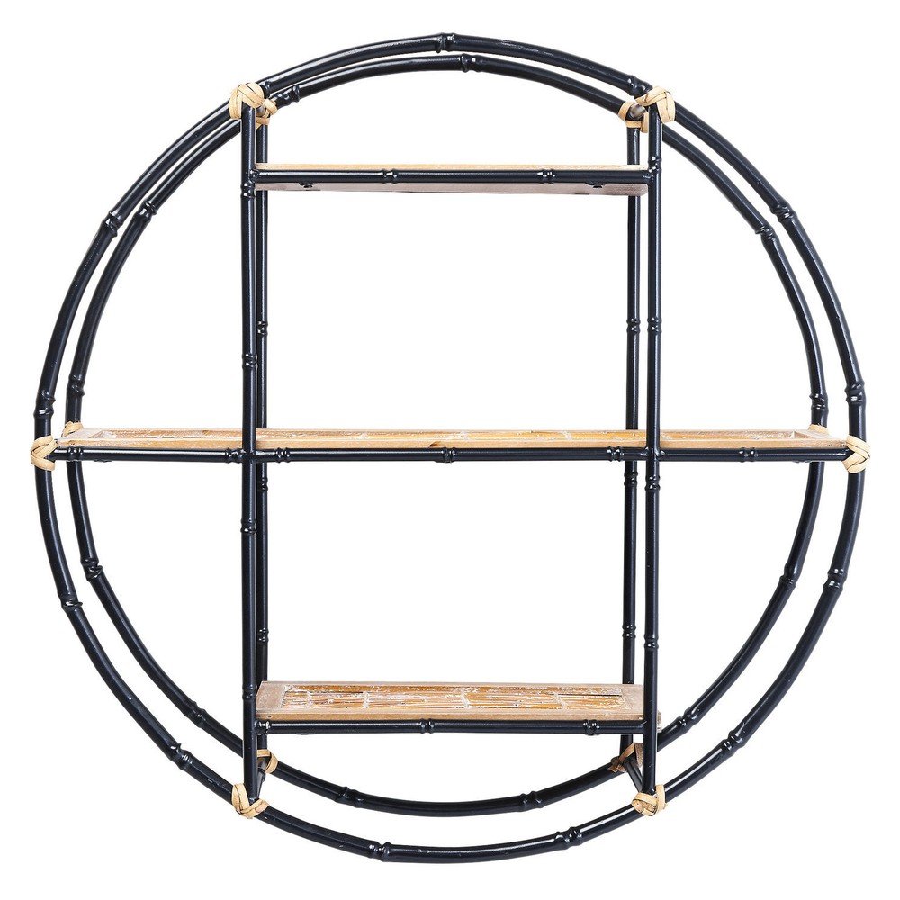 Černá nástěnná bambusová police Kare Design Jungle, ⌀ 60 cm v:1364087