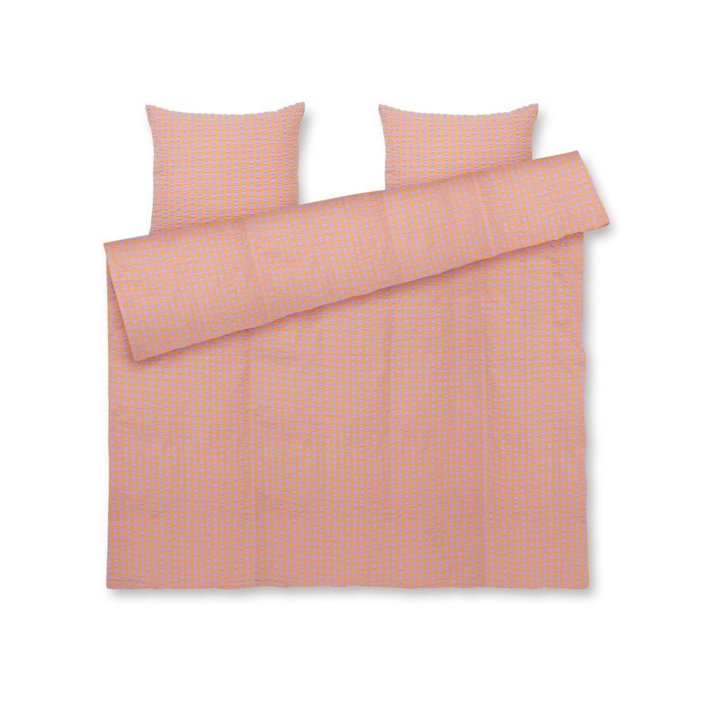 Prodloužené krepové povlečení na dvoulůžko v oranžovo-levandulové barvě 200x220 cm Bæk&Bølge – JUNA v:1558756