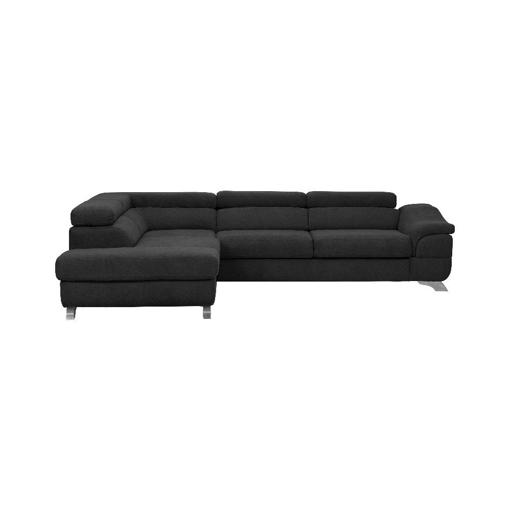 Tmavě šedá rozkládací rohová pohovka s úložným prostorem Windsor & Co Sofas Gamma, levý roh v:1071750