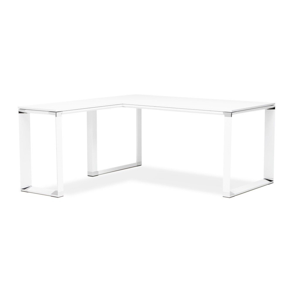 Bílý pracovní rohový stůl s dřevěnou deskou Kokoon Warner v:1159930
