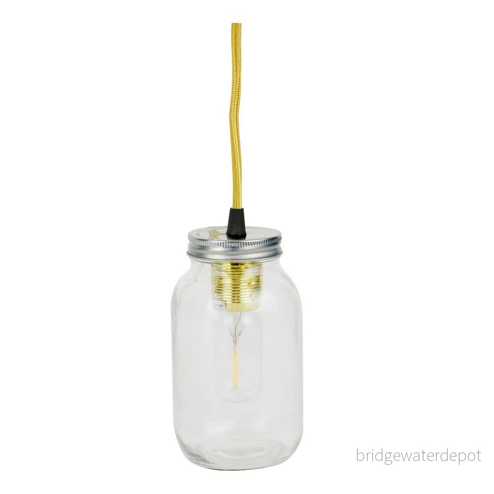 Závěsné stropní svítidlo se žlutým kabelem Le Studio Mason Jar Lamp Wire v:1170452