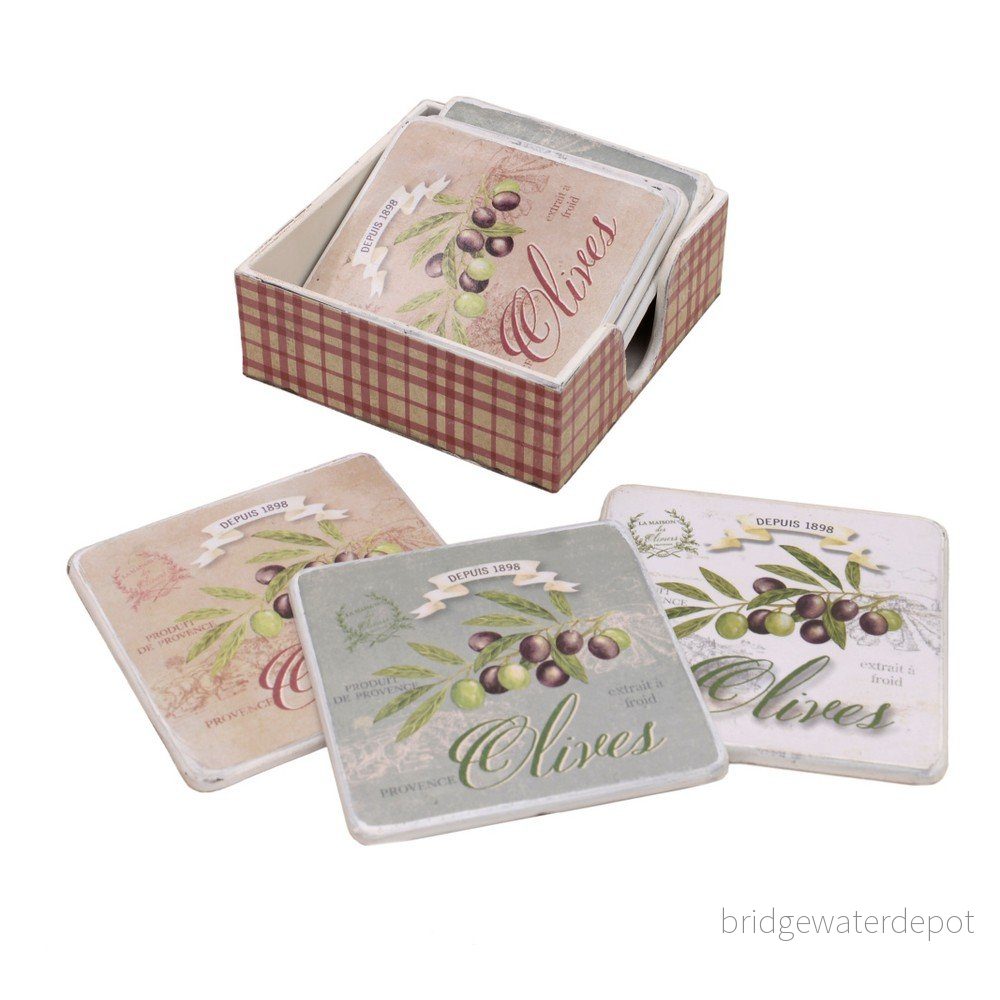 Set 6 podtácků a stojanu z březového dřeva InArt Layla v:804214