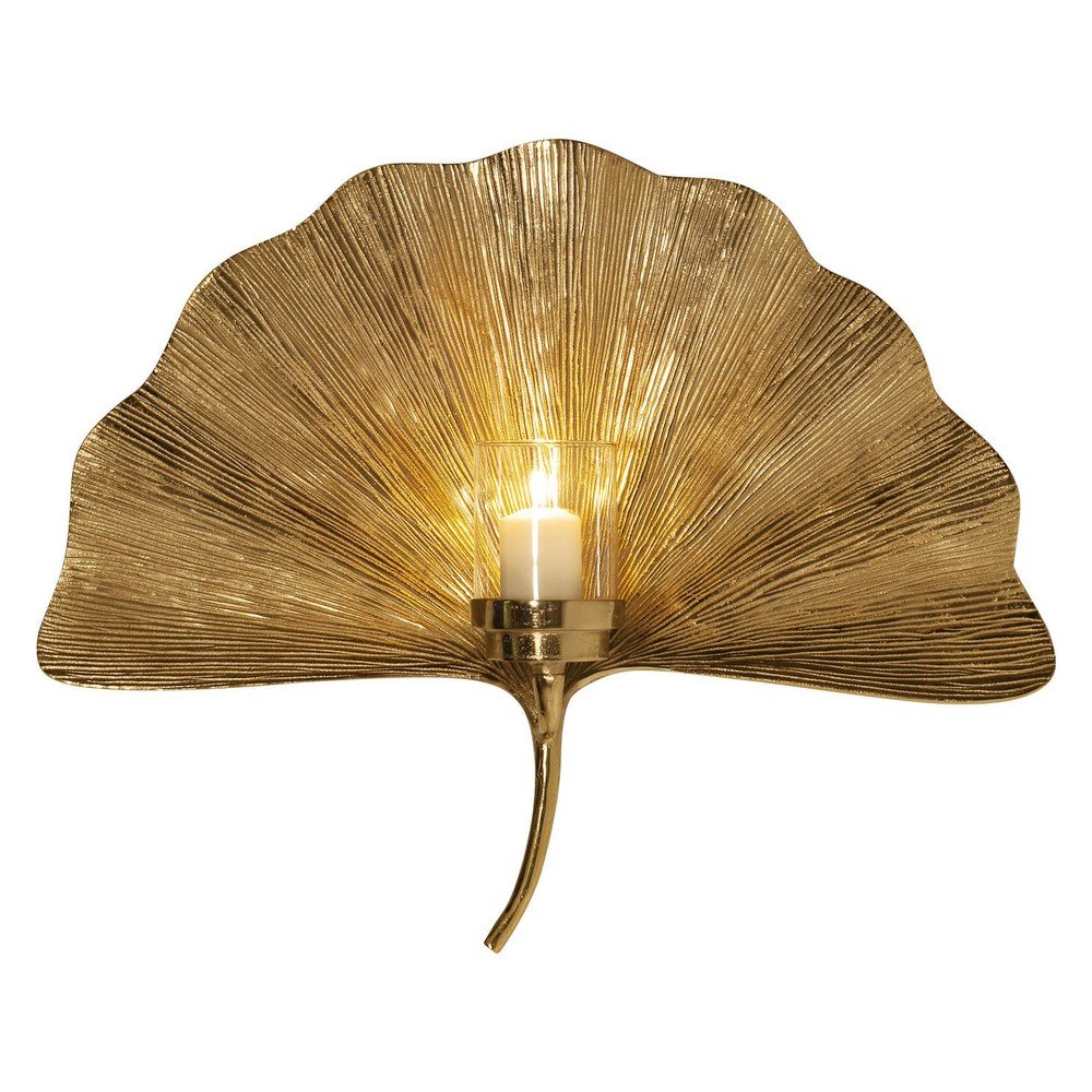 Nástěnný svícen ve zlaté barvě Kare Design Ginkgo Leaf, 60 cm v:1320842