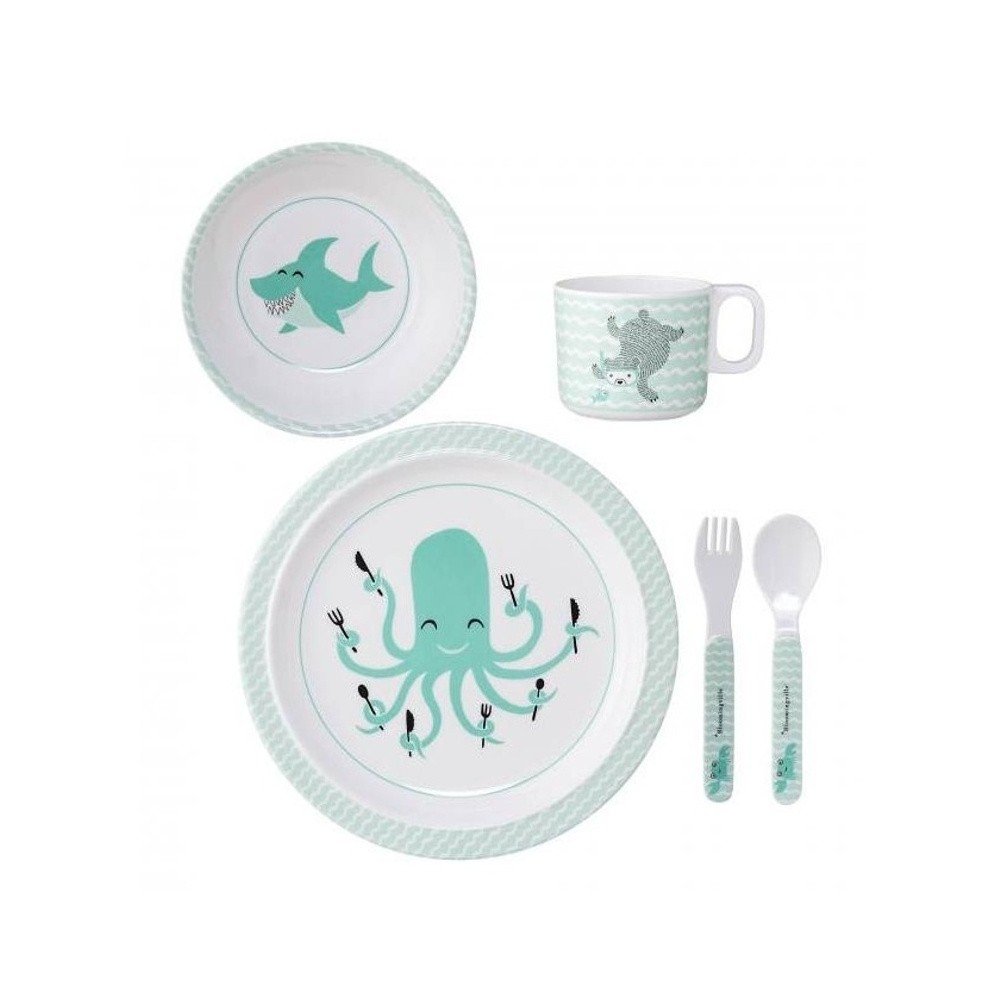 Dětský jídelní set z melaminu Bloomingville Axel v:1259264
