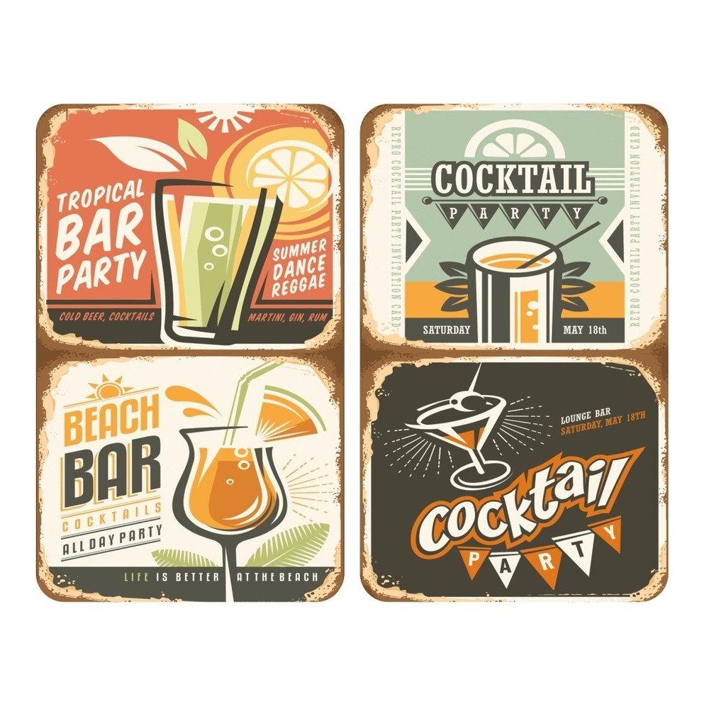 Sada 2 skleněných krytů na sporák Wenko Coctail, 52 x 30 cm v:1296756