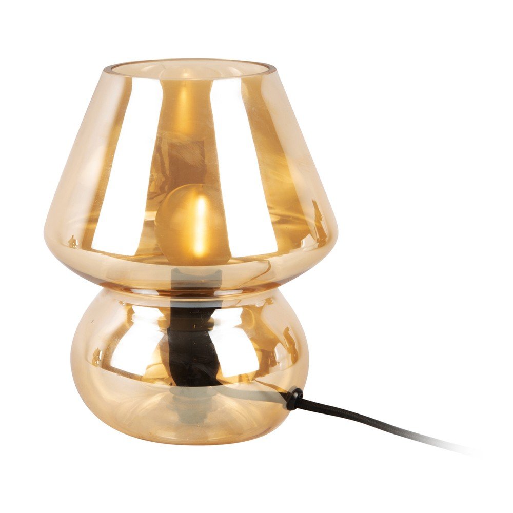 Světle hnědá skleněná stolní lampa Leitmotiv Glass, výška 18 cm v:1424311