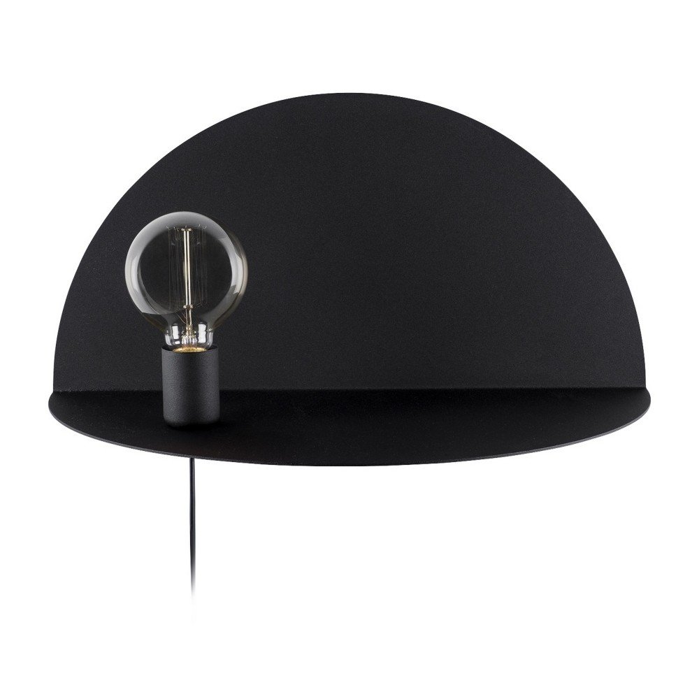 Černá nástěnná lampa s poličkou Shelfie, výška 25 cm v:1168132