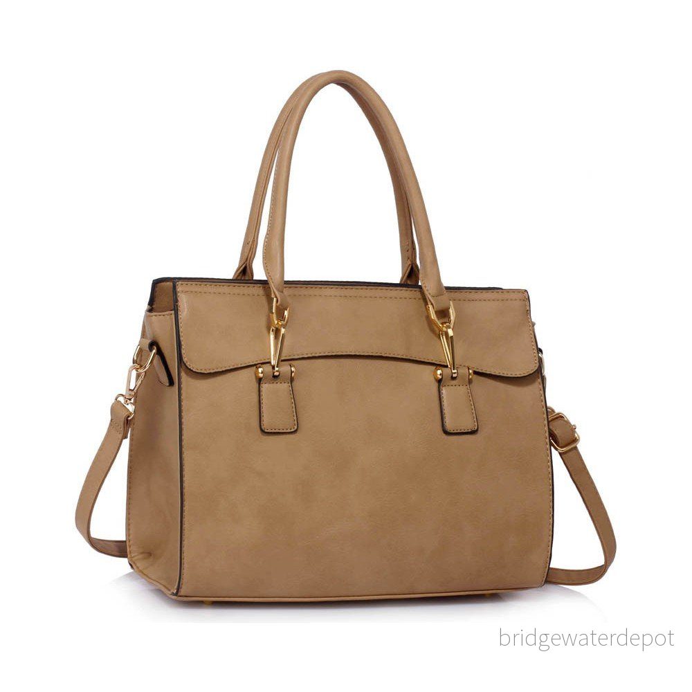Krémová kabelka z eko kůže L&S Bags Paulina v:848554