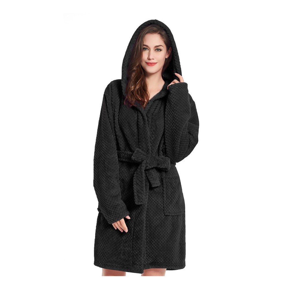 Černý unisex župan z mikrovlákna DecoKing Sleepyhead, velikost S v:1190358