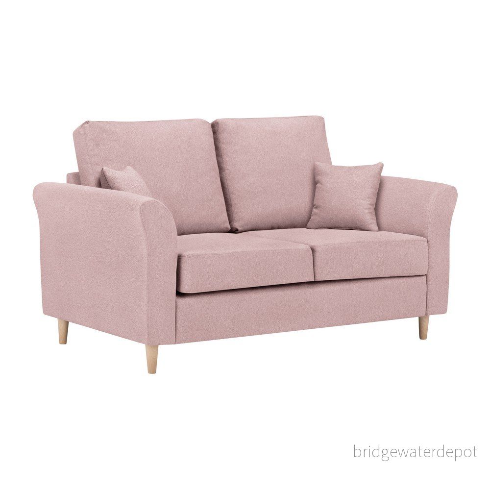 Růžová dvoumístná pohovka Kooko Home Smooth v:1210360