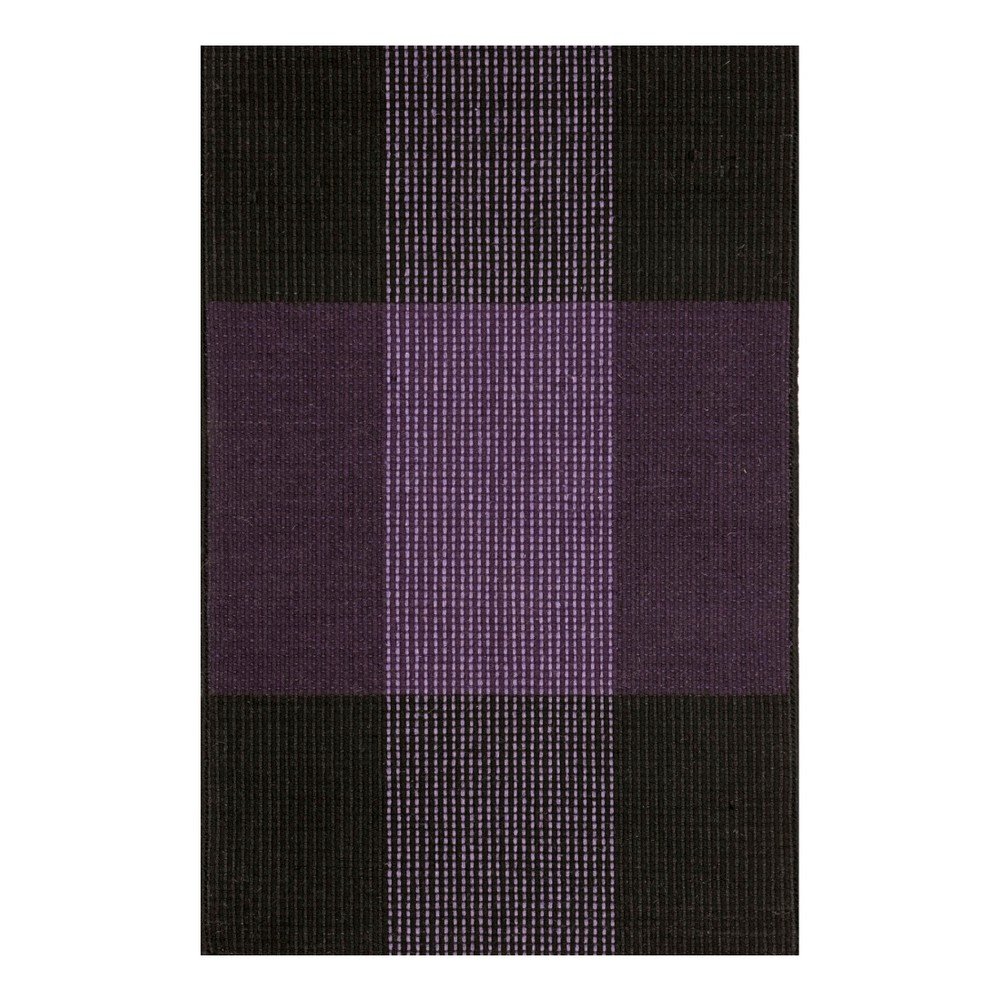 Fialovo-černý ručně tkaný vlněný koberec Linie Design Bologna, 220 x 220 cm v:927810