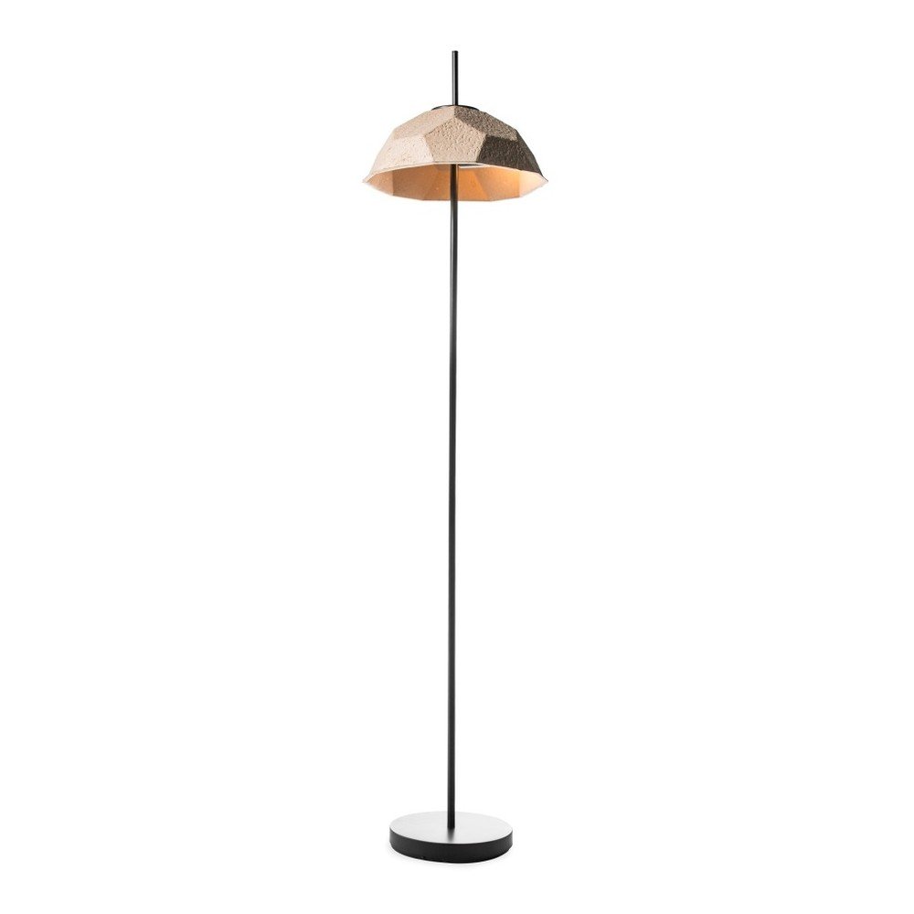 Hnědošedá stojací lampa se stínidlem z recyklovaného papíru Design Twist Mosen v:1011590