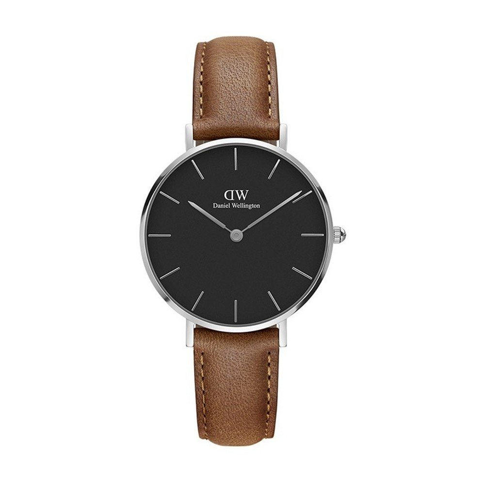 Dámské hodinky s hnědým páskem Daniel Wellington Durham Silver, ⌀ 32 mm v:902630