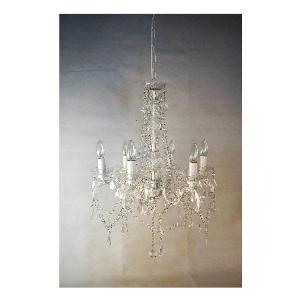 Bílý barokní lustr Opjet Paris Atoque, 6 větví, 45 cm v:771110