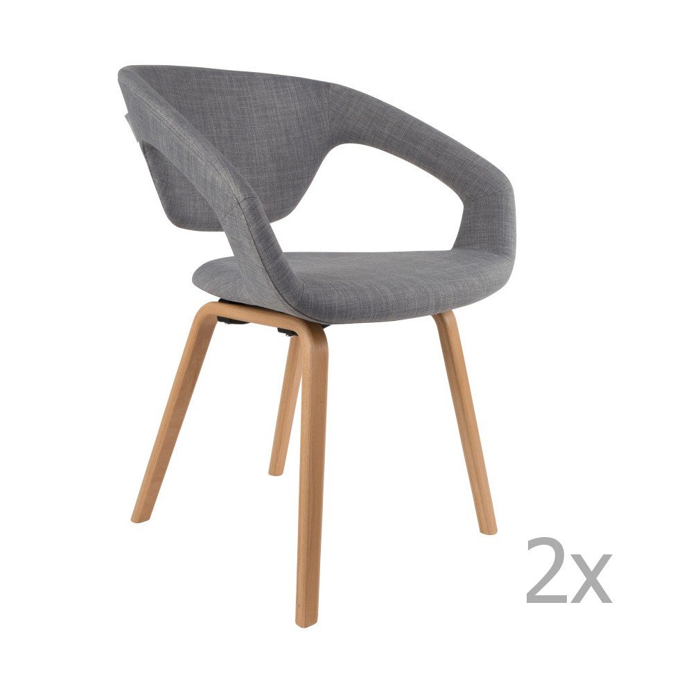 Sada 2 šedých židlí Zuiver Flexback v:948240