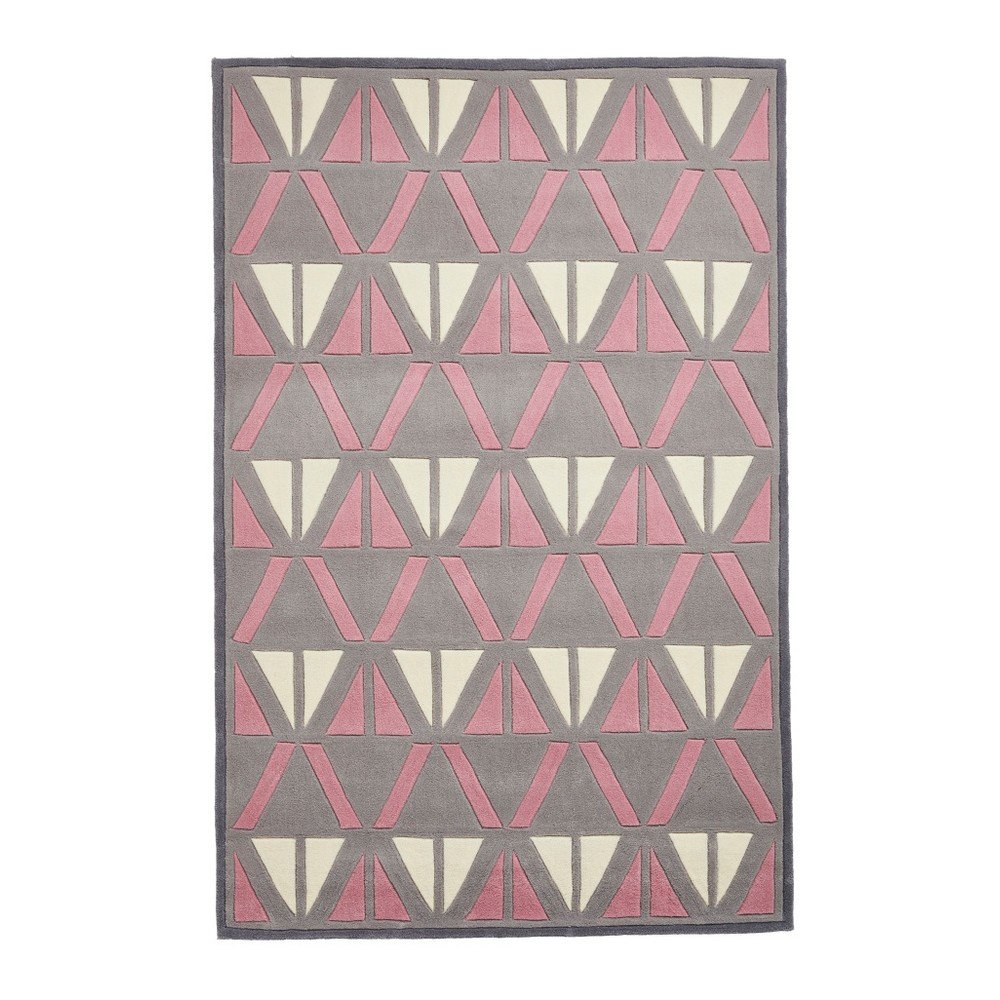 Šedo-růžový ručně tuftovaný koberec Think Rugs Hong Kong Barma Grey & Rose, 150 x 230 cm v:1172486