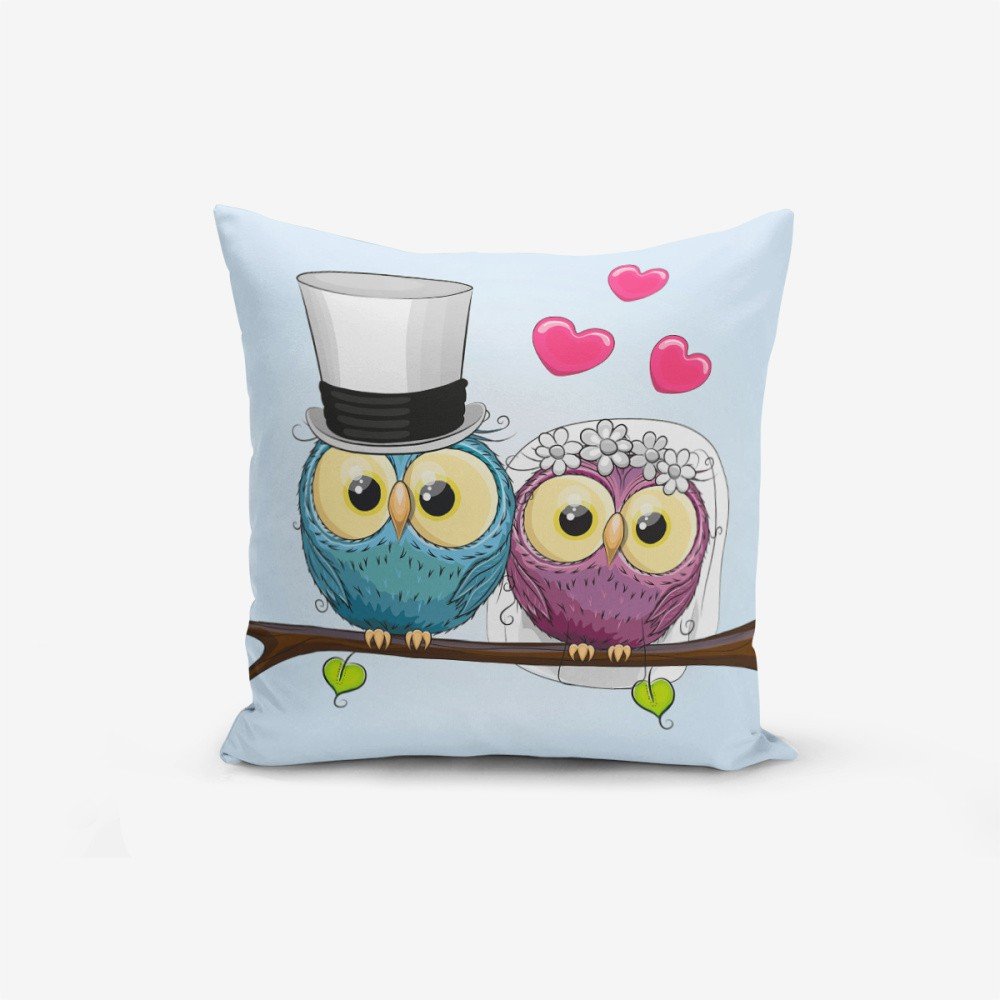 Povlak na polštář s příměsí bavlny Minimalist Cushion Covers Fall In Love Owls, 45 x 45 cm v:1166374