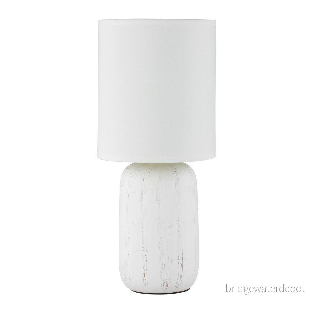 Bílá stolní lampa z keramiky a tkaniny Reality Clay, výška 35 cm v:1280008