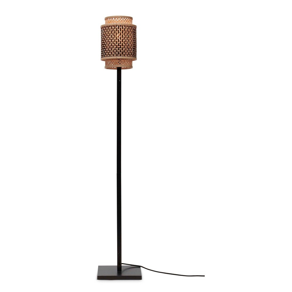 Stojací lampa s bambusovým stínidlem v černo-přírodní barvě Bhutan – Good&Mojo v:1605730