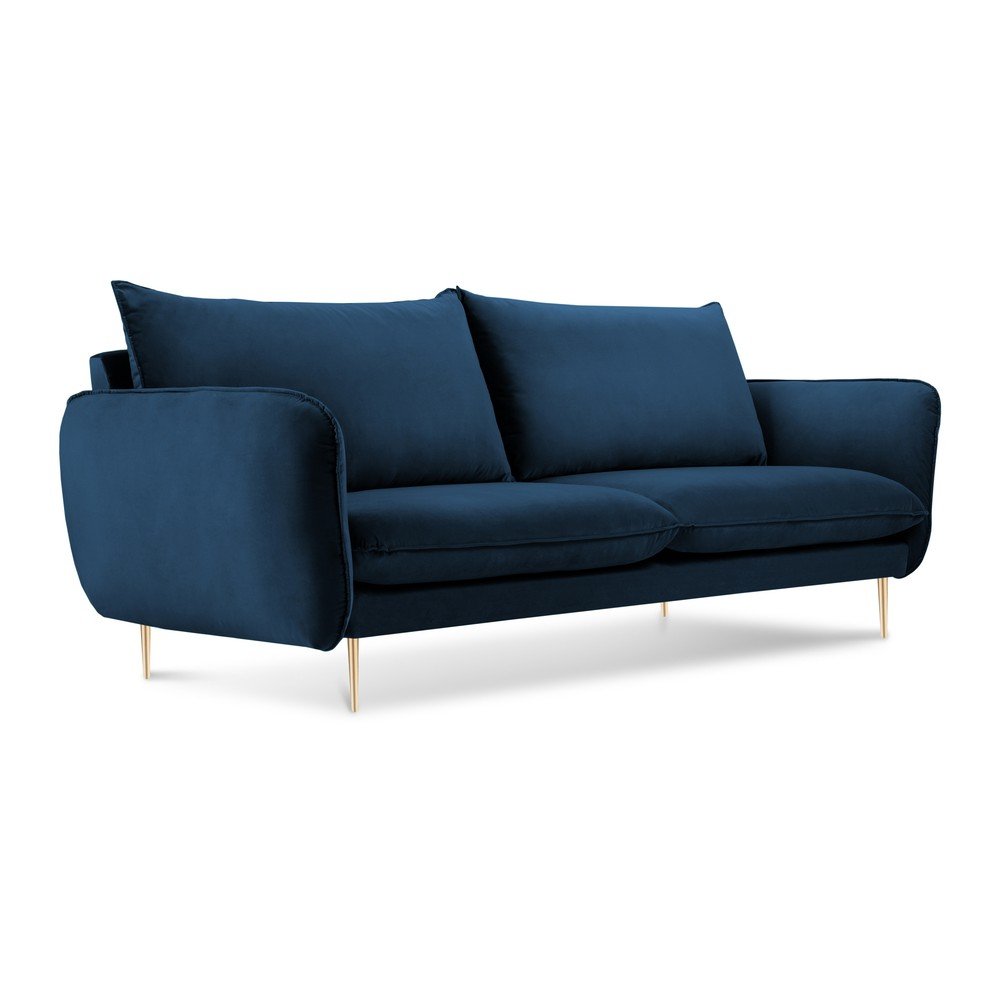 Modrá sametová pohovka Cosmopolitan Design Florence, 160 cm v:1304774