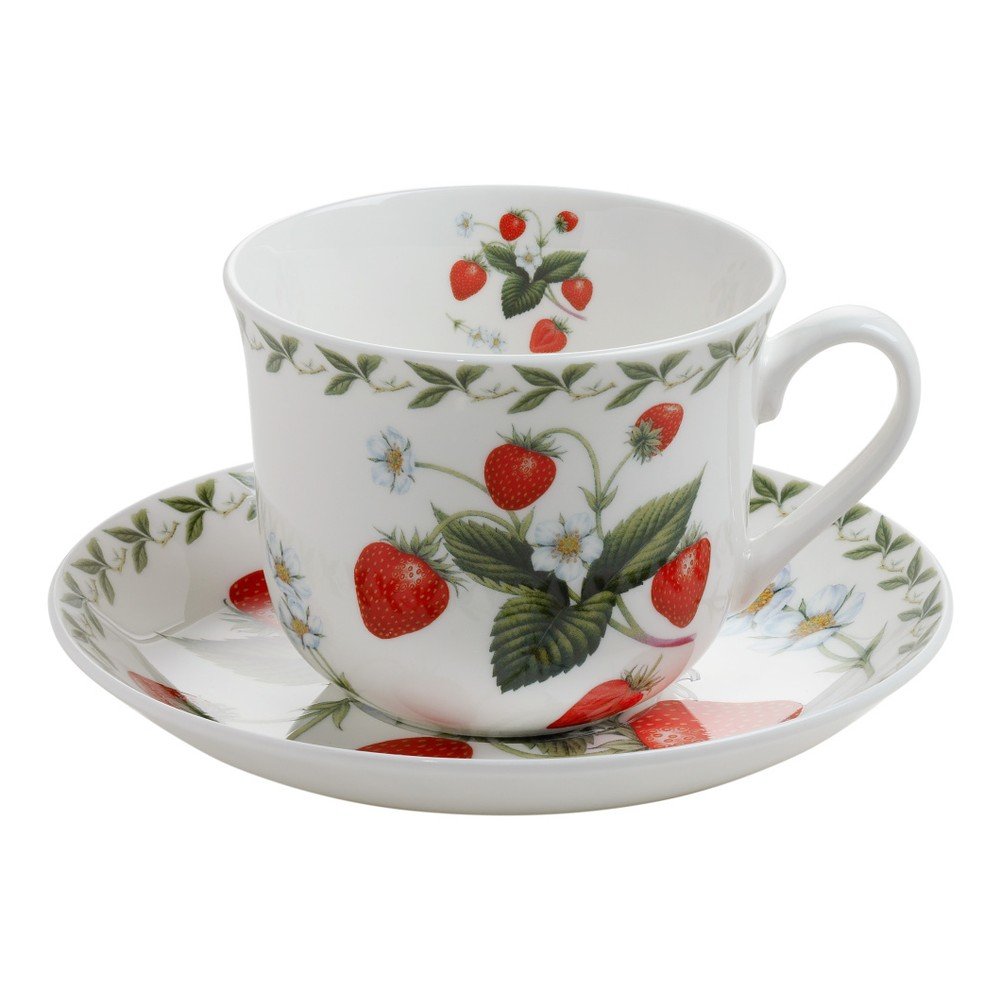 Šálek s podšálkem z kostního porcelánu Maxwell & Williams Orchard Fruits Strawberry, 450 ml v:1029868