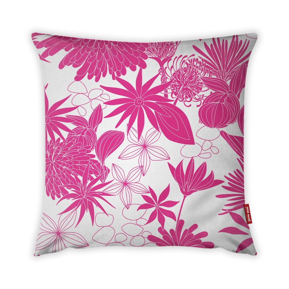 Fuchsiovo-bílý povlak na polštář Vitaus Jungle Verde, 43 x 43 cm v:1116786