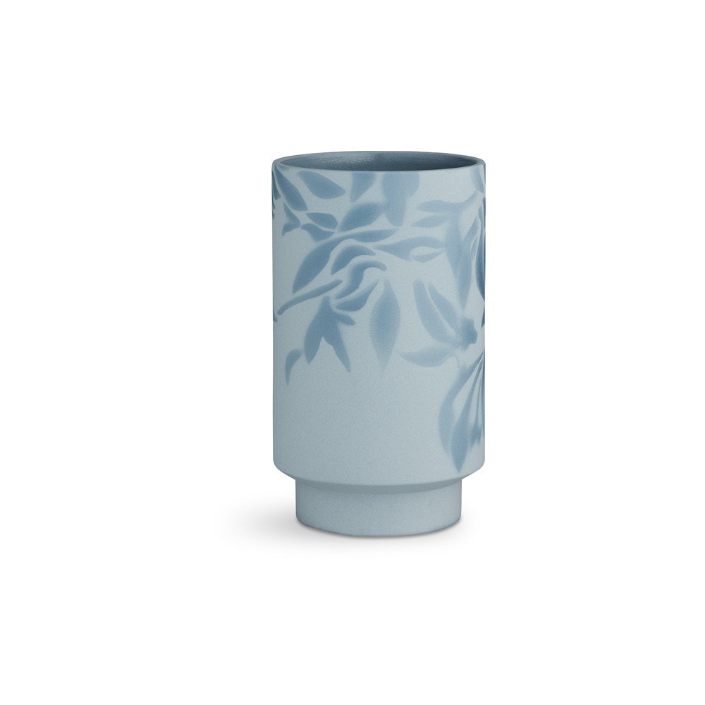 Světle modrá kameninová váza Kähler Design Kabell, výška 19 cm v:1301280