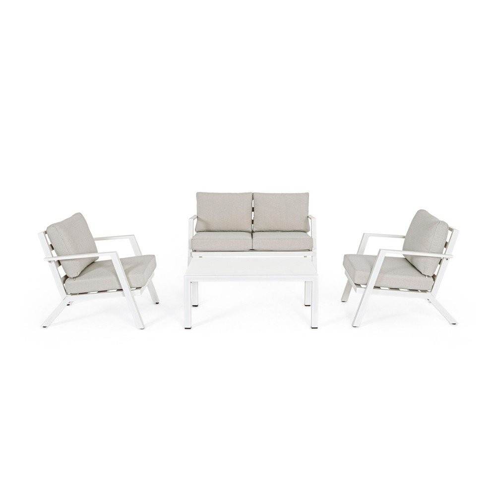 Bílý hliníkový zahradní lounge set pro 4 Harley – Bizzotto v:1774670