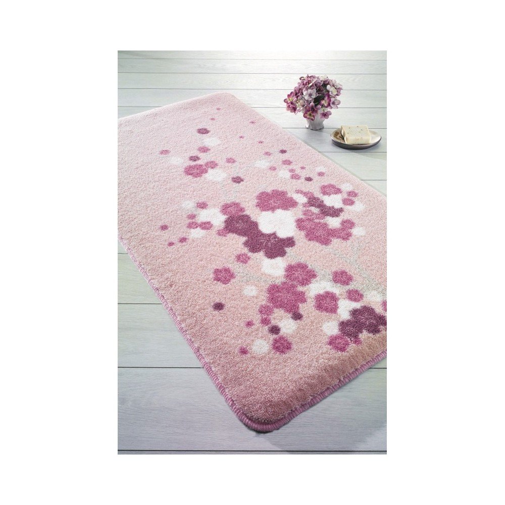 Růžová předložka do koupelny Confetti Bathmats Spray, 80 x 140 cm v:827000