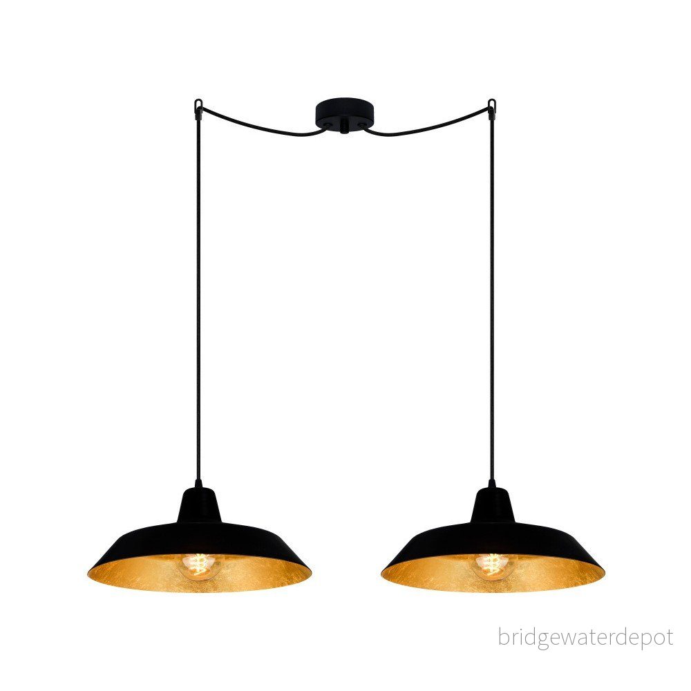 Dvojitá černozlatá závěsná lampa Bulb Attack Cinco v:723416