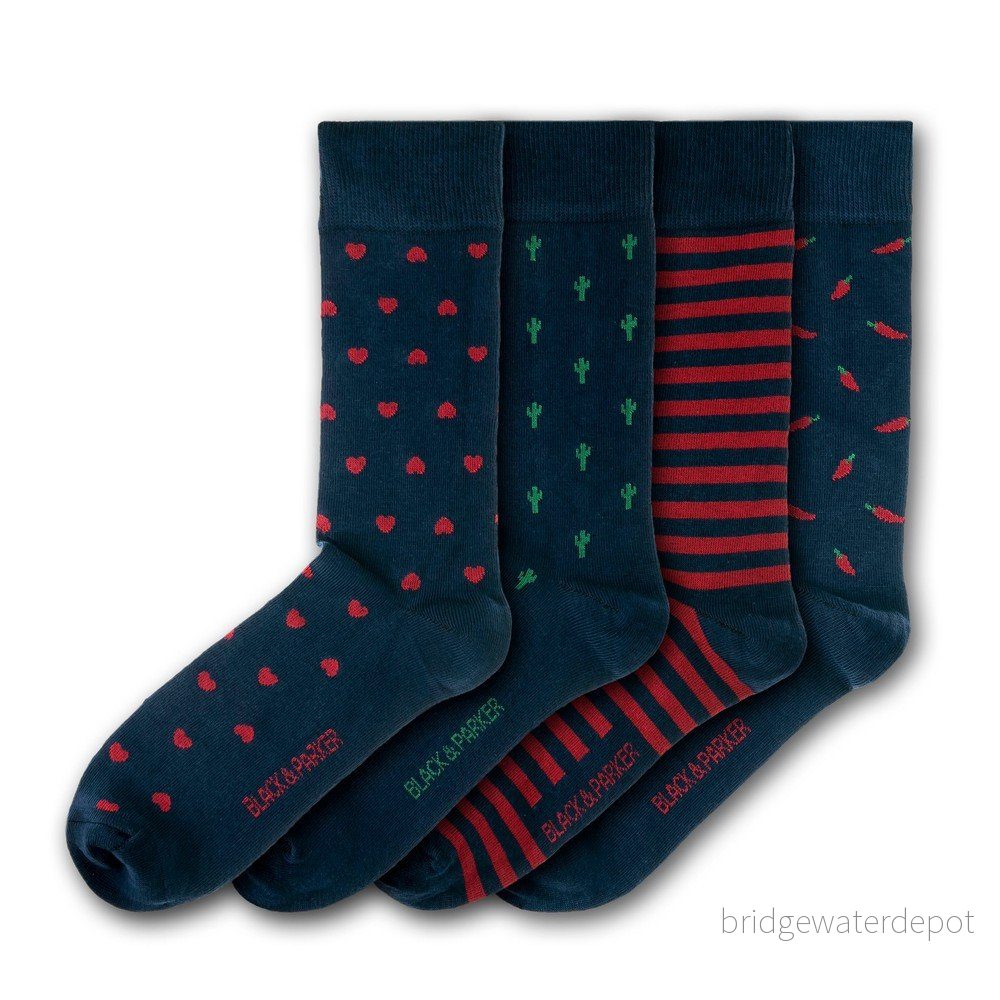 Sada 4 párů unisex ponožek Black&Parker London Trevithen, velikost 37 v:1316946