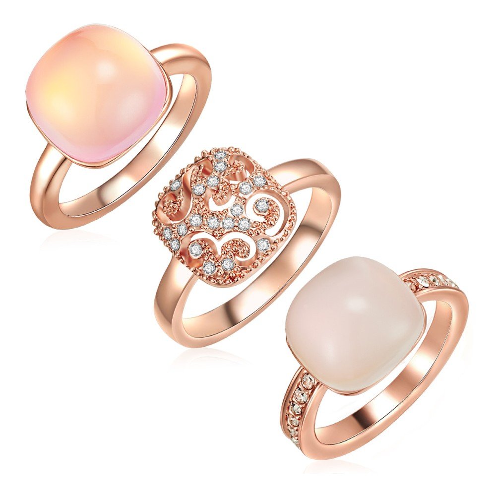 Sada 3 prstenů s krystaly Swarovski Lilly & Chloe Christia, vel. 54 v:806224